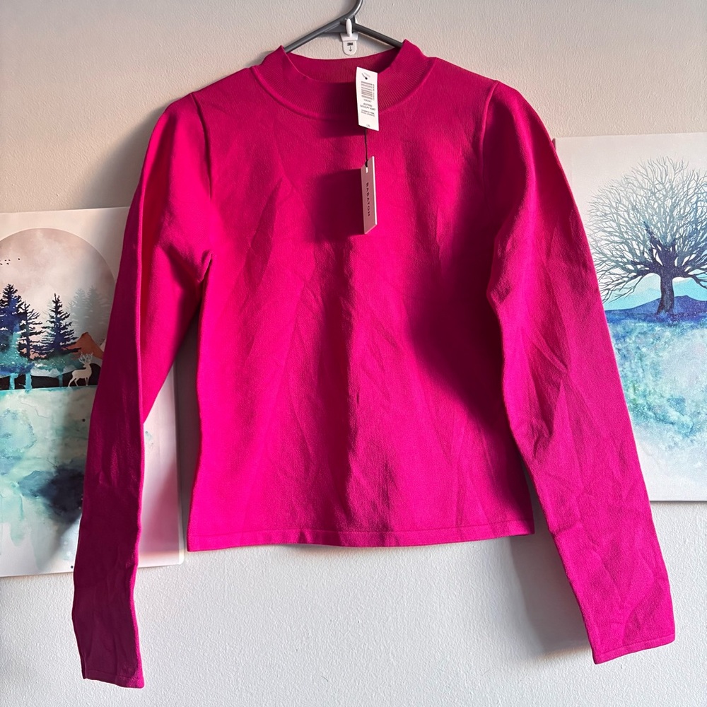 Babaton Astrid Sculpt Knit Top in Granita Pink Large